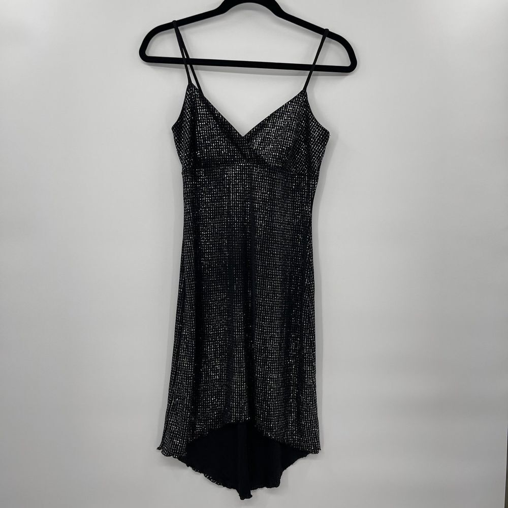 Vintage y2k taboo black glitter hi low dress goth HOCO prom